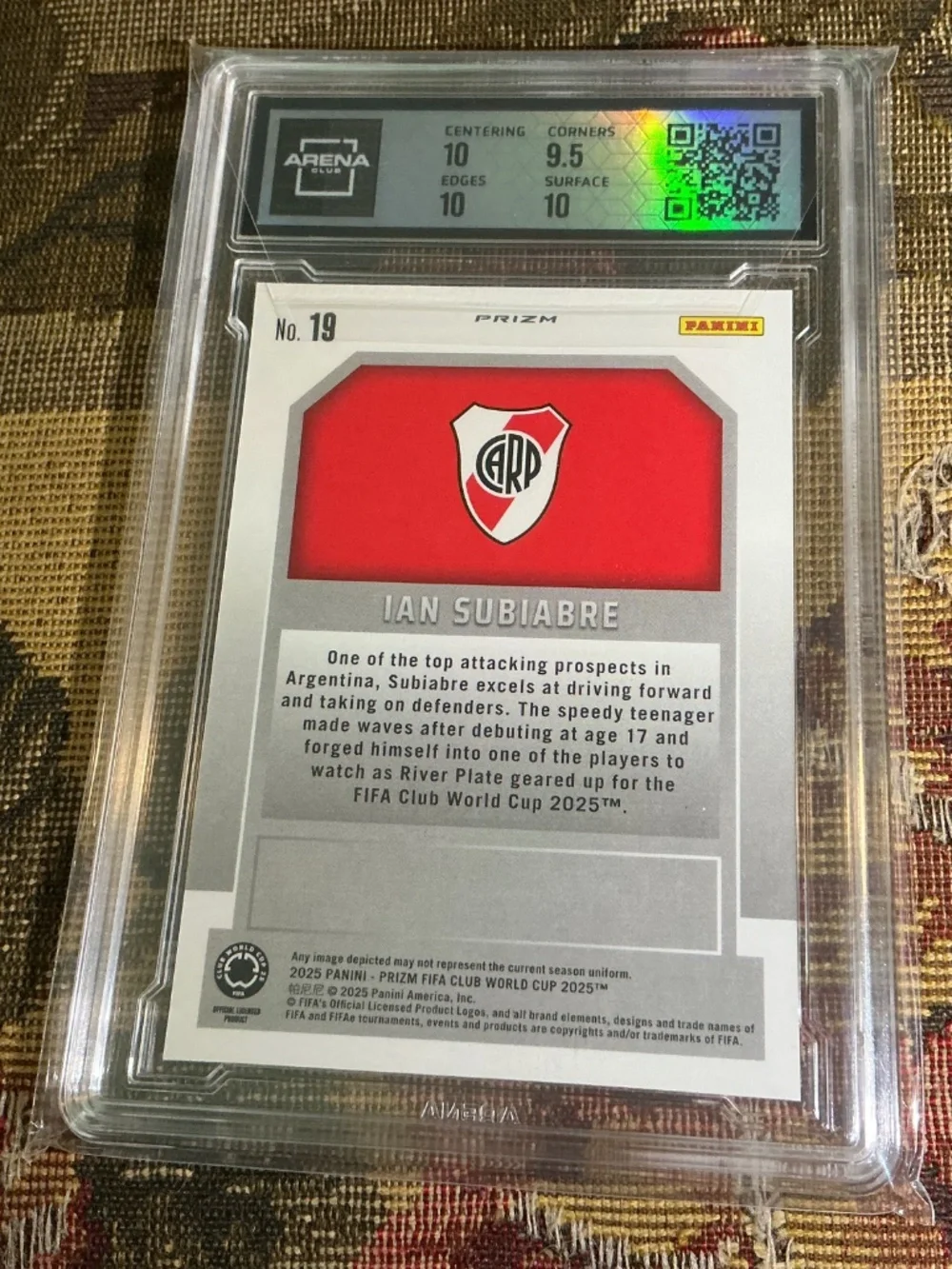2025 Panini Prizm FIFA Club World Cup Silver Ian Subiabre New Era #19 Arena 10